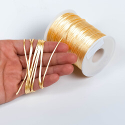 10 Metre - 1 mm, Krem Renk, Floş İp, Bileklik ve Takı İpi, Sıçan Kuyruğu İp - 1