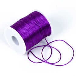 10 Metre - 1 mm, Mor Renk, Floş İp, Bileklik ve Takı İpi, Sıçan Kuyruğu İp - 4