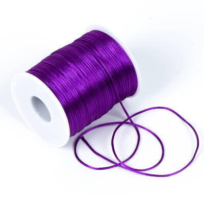 10 Metre - 1 mm, Mor Renk, Floş İp, Bileklik ve Takı İpi, Sıçan Kuyruğu İp - 4