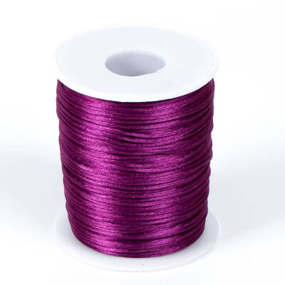 10 Metre - 1 mm, Mürdüm Renk, Floş İp, Bileklik ve Takı İpi, Sıçan Kuyruğu İp - 2
