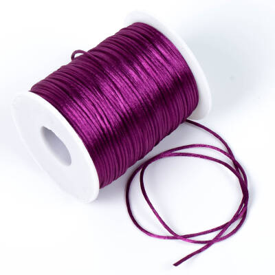 10 Metre - 1 mm, Mürdüm Renk, Floş İp, Bileklik ve Takı İpi, Sıçan Kuyruğu İp - 4