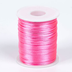 10 Metre - 1 mm, Pembe Renk, Floş İp, Bileklik ve Takı İpi, Sıçan Kuyruğu İp - 2