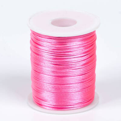 10 Metre - 1 mm, Pembe Renk, Floş İp, Bileklik ve Takı İpi, Sıçan Kuyruğu İp - 2