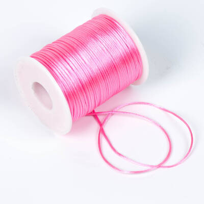 10 Metre - 1 mm, Pembe Renk, Floş İp, Bileklik ve Takı İpi, Sıçan Kuyruğu İp - 4