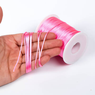 10 Metre - 1 mm, Pembe Renk, Floş İp, Bileklik ve Takı İpi, Sıçan Kuyruğu İp - 1