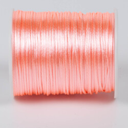 10 Metre - 1 mm, Pudra Pembe Renk, Floş İp, Bileklik ve Takı İpi, Sıçan Kuyruğu İp - 3