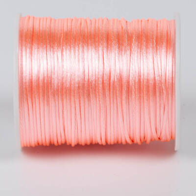 10 Metre - 1 mm, Pudra Pembe Renk, Floş İp, Bileklik ve Takı İpi, Sıçan Kuyruğu İp - 3