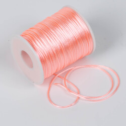 10 Metre - 1 mm, Pudra Pembe Renk, Floş İp, Bileklik ve Takı İpi, Sıçan Kuyruğu İp - 4