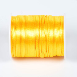 10 Metre - 1 mm, Sarı Renk, Floş İp, Bileklik ve Takı İpi, Sıçan Kuyruğu İp - 3