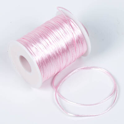 10 Metre - 1 mm, Şeker Pembe Renk, Floş İp, Bileklik ve Takı İpi, Sıçan Kuyruğu İp - 4