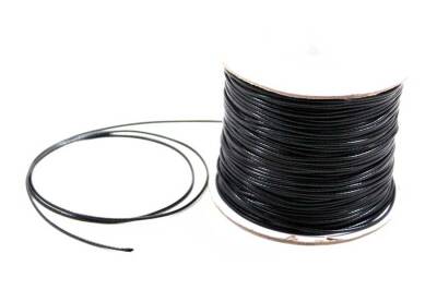 10 Metre - 1 mm, Siyah Renk, Kore İpi, Bileklik ve Takı İpi, Parlak Siyah Deri Görünümlü İp - 3