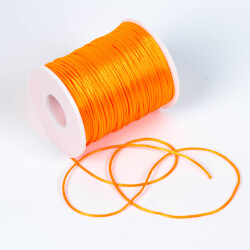 10 Metre - 1 mm, Turuncu Renk, Floş İp, Bileklik ve Takı İpi, Sıçan Kuyruğu İp - 4