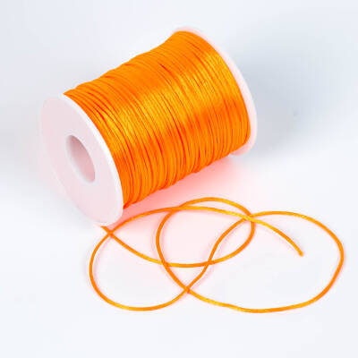 10 Metre - 1 mm, Turuncu Renk, Floş İp, Bileklik ve Takı İpi, Sıçan Kuyruğu İp - 4