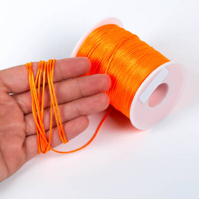 10 Metre - 1 mm, Turuncu Renk, Floş İp, Bileklik ve Takı İpi, Sıçan Kuyruğu İp - 1