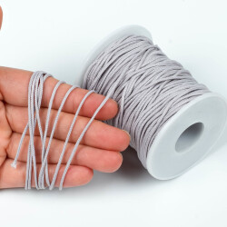 10 Metre - 1.5 mm Paracord İp, Bileklik İpi, Takı İpi, Örgü İp, Açık Gri Renk. 1. Kalite YF-PARACORD-6 - 1