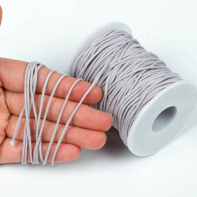 10 Metre - 1.5 mm Paracord İp, Bileklik İpi, Takı İpi, Örgü İp, Açık Gri Renk. 1. Kalite YF-PARACORD-6 - 1