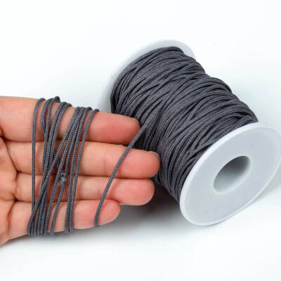 10 Metre - 1.5 mm Paracord İp, Bileklik İpi, Takı İpi, Örgü İp, Gri Renk. 1. Kalite YF-PARACORD-4 - 1