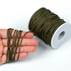 10 Metre - 1.5 mm Paracord İp, Bileklik İpi, Takı İpi, Örgü İp, Haki Yeşil Renk. 1. Kalite YF-PARACORD-5 - 1