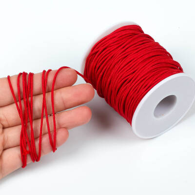 10 Metre - 1.5 mm Paracord İp, Bileklik İpi, Takı İpi, Örgü İp, Kırmızı Renk. 1. Kalite YF-PARACORD-12 - 1