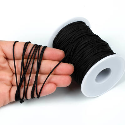 10 Metre - 1.5 mm Paracord İp, Bileklik İpi, Takı İpi, Örgü İp, Siyah Renk. 1. Kalite YF-PARACORD-13 - 1