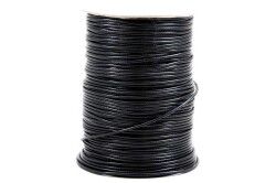 10 Metre - 1.5 mm, Siyah Renk, Kore İpi, Bileklik ve Takı İpi, Parlak Siyah Deri Görünümlü İp - 2