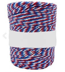 10 Metre - Bordo-Mavi-Beyaz Renk Örgü Marteniçka İpi, Bileklik Takı İpi, Hediye Paketleme İpi, MAR-06 - YF Hobi