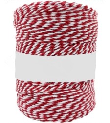 10 Metre - Kırmızı-Beyaz Renk Örgü Marteniçka İpi, Bileklik Takı İpi, Hediye Paketleme İpi, MAR-01 - YF Hobi
