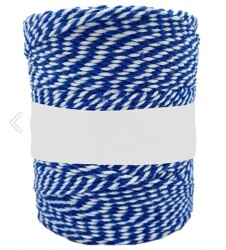 10 Metre - Mavi-Beyaz Renk Örgü Marteniçka İpi, Bileklik Takı İpi, Hediye Paketleme İpi, MAR-05 - YF Hobi