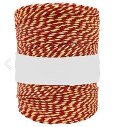 10 Metre - Sarı-Kırmızı Renk Örgü Marteniçka İpi, Bileklik Takı İpi, Hediye Paketleme İpi, MAR-08 - YF Hobi