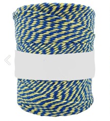 10 Metre - Sarı-Lacivert Renk Örgü Marteniçka İpi, Bileklik Takı İpi, Hediye Paketleme İpi, MAR-09 - YF Hobi