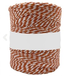 10 Metre - Turuncu-Beyaz Renk Örgü Marteniçka İpi, Bileklik Takı İpi, Hediye Paketleme İpi, MAR-11 - YF Hobi