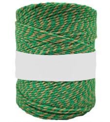 10 Metre - Yeşil-Bej Renk Örgü Marteniçka İpi, Bileklik Takı İpi, Hediye Paketleme İpi, MAR-13 - YF Hobi