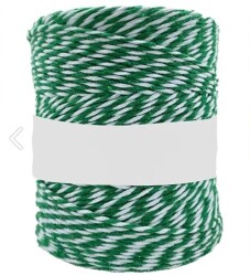 10 Metre - Yeşil-Beyaz Renk Örgü Marteniçka İpi, Bileklik Takı İpi, Hediye Paketleme İpi, MAR-12 - YF Hobi