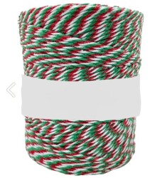 10 Metre - Yeşil-Kırmızı-Beyaz Renk Örgü Marteniçka İpi, Bileklik Takı İpi, Hediye Paketleme İpi, MAR-15 - YF Hobi