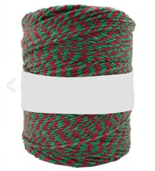 10 Metre - Yeşil-Kırmızı Renk Örgü Marteniçka İpi, Bileklik Takı İpi, Hediye Paketleme İpi, MAR-14 - YF Hobi