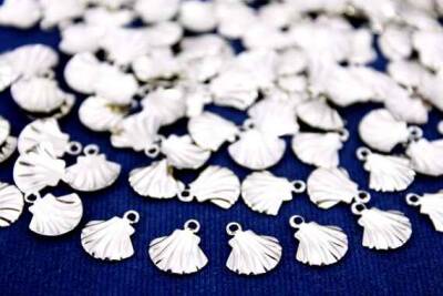 12 Adet - 10 Mm Midye Desen Nikel Kaplama Metal Pul, Takı Malzemesi, Pirinç Pul, 110n - 1