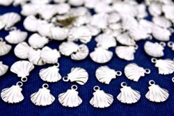 12 Adet - 10 Mm Midye Desen Nikel Kaplama Metal Pul, Takı Malzemesi, Pirinç Pul, 110n - 2