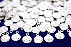 12 Adet- 8 Mm Yuvarlak Desenli Pul, Takı Malzemesi, Metal Pul, Nikel Kaplama, Pirinç #1123n - 1