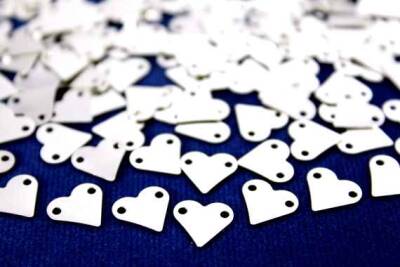 12 Adet - 9x10 Mm Kalp Desen Nikel Kaplama Metal Pul, Takı Malzemesi, Pirinç Pul, 822n - 1