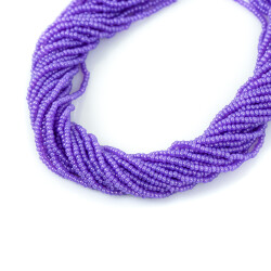 12 Dizi - 11/0 Numara Dizi Kum Boncuk, Eflatun Renk Çek Kum Boncuğu, Takı Yapım Boncuğu - YF Hobi