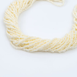 12 Dizi - 11/0 Numara Dizi Kum Boncuk, İnci Krem Renk Çek Kum Boncuğu, Takı Yapım Boncuğu - YF Hobi