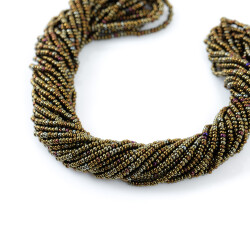 12 Dizi - 11/0 Numara Dizi Kum Boncuk, Janjanlı Kahve Renk Çek Kum Boncuğu, Takı Yapım Boncuğu - YF Hobi