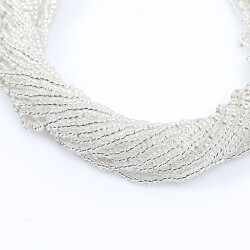 12 Dizi - 11/0 Numara Dizi Kum Boncuk, Kristal Gümüş Renk Çek Kum Boncuğu, Takı Yapım Boncuğu - YF Hobi