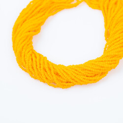 12 Dizi - 11/0 Numara Dizi Kum Boncuk, Sarı Renk Çek Kum Boncuğu, Takı Yapım Boncuğu - YF Hobi