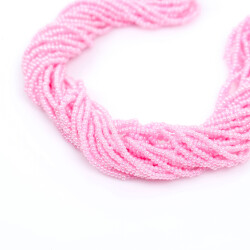 12 Dizi - 11/0 Numara Dizi Kum Boncuk, Şeker Pembe Renk Çek Kum Boncuğu, Takı Yapım Boncuğu - YF Hobi