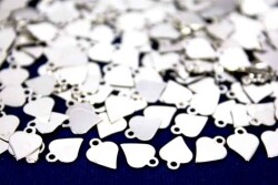 15 Adet - 10 Mm Kalp Desen Nikel Kaplama Metal Pul, Takı Malzemesi, Pirinç Pul, 303n - 2