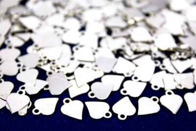 15 Adet - 10 Mm Kalp Desen Nikel Kaplama Metal Pul, Takı Malzemesi, Pirinç Pul, 303n - 2