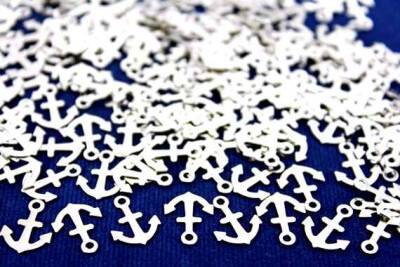 15 Adet - 12 Mm Çapa Desen Nikel Kaplama Metal Pul, Takı Malzemesi, Pirinç Pul, 629n - 1