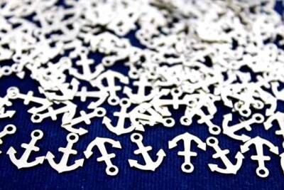 15 Adet - 12 Mm Çapa Desen Nikel Kaplama Metal Pul, Takı Malzemesi, Pirinç Pul, 629n - 2