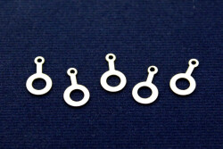 15 Adet- 7x12 Mm Yuvarlak Desenli Pul, Takı Malzemesi, Metal Pul, Nikel Kaplama, Pirinç #1247n - 1